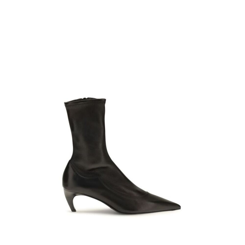 Khaite Black Calf Leather Bos Taurus Ankle Women's Boots